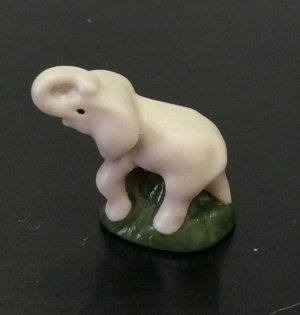 Tiny White Elephant Figurine by Carol Pongracic