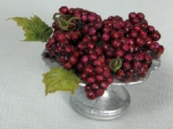 Red Grapes in Pedestal Dish