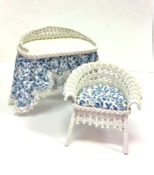 Wicker Dressing Table and Chair