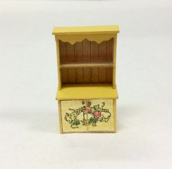 Quarter Inch Scale Folk Painted Hutch by Sue Hoeltge
