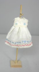 Little Girls' White Dress with Painted Details