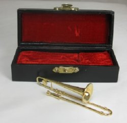 Brass Trombone and Case