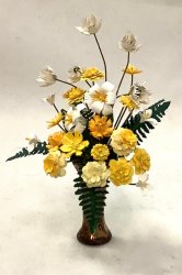 Mixed Arrangement of Yellow and White Flowers in Vince Stapleton