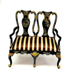 Queen Anne Style Settee, Hand Painted
