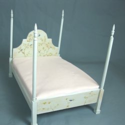Hand Crafted and Painted Four Poster Bed, OOAK