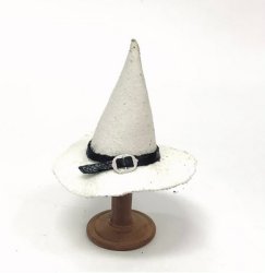 Designer Witch's Hat, White Leather