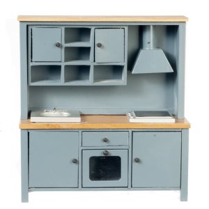 Compact Sink and Stove Unit, Blue