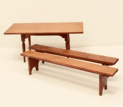 Shaker Dining Table and Two Benches