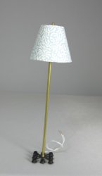 Floor Lamp with Blue and White Shade