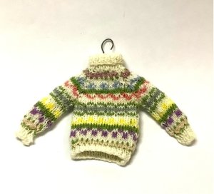 Hand-Knitted Pastel Striped Fair Isle Sweater