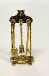 Ram's Head Brass Fireplace Tools