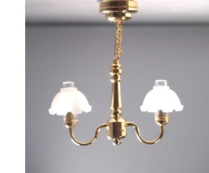 Battery Operated Metropolitan LED Brass Ceiling Light, Frosted