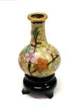 Cloisonne Dogwood Vase on Ebony Pedestal