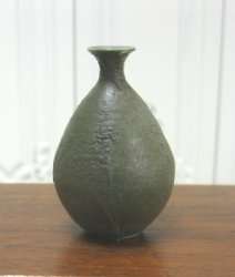 1" Scale Porcelain Vase with Black Crackle Glaze