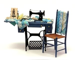Sewing Machine and Chair with Accessories