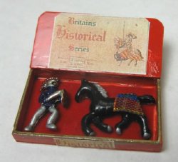 Toy Knight and Horse in Wooden Box