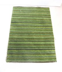 Green Striped Area Rug