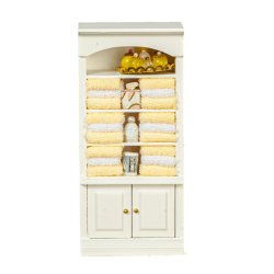 Bathroom Cupboard with Towels and Accessories, Yellow