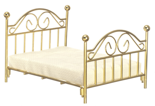 Double Brass Bed with Mattress