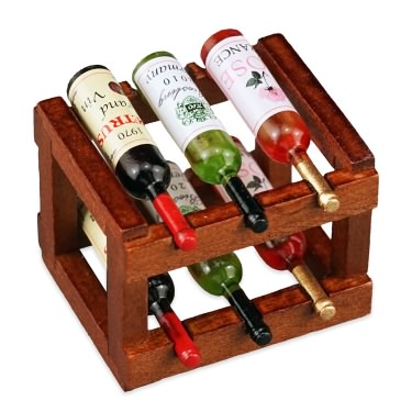 Wood Wine Rack with Wine
